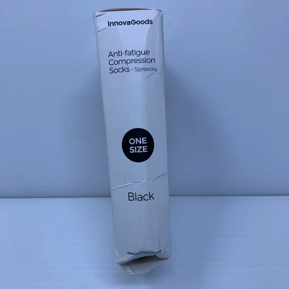 InnovaGoods Unisex One Size Black Anti-fatigue Compression Socks Sprexoks NWT